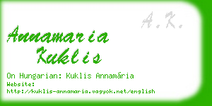 annamaria kuklis business card